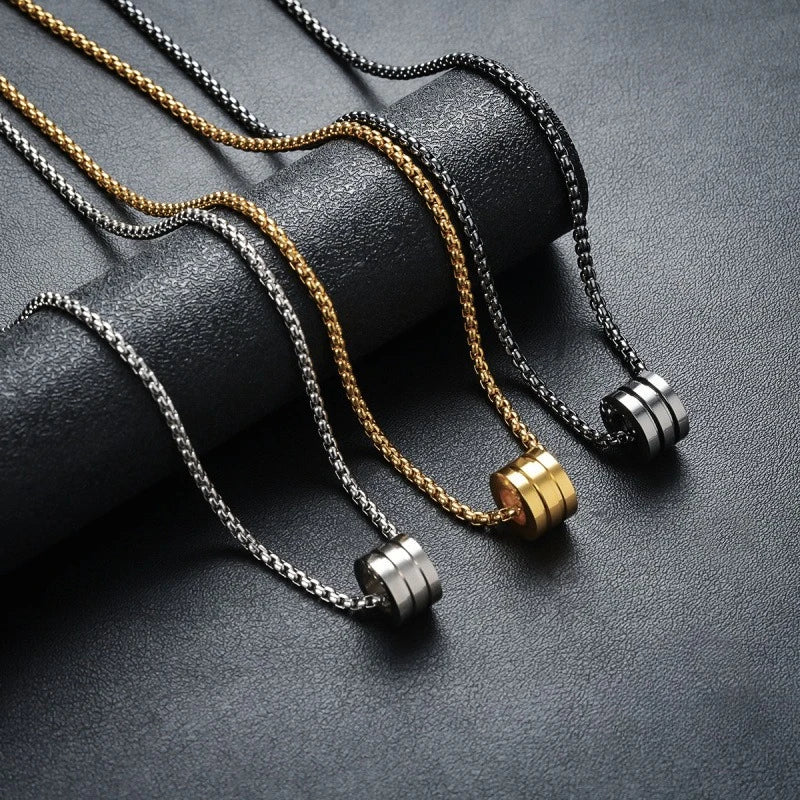 Stainless Steel Personalized Cylindrical Small Waist Necklace Simple And Casual Style Collarbone Chain Versatile Accessories
