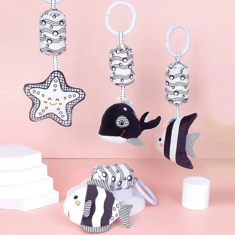 Stroller Hanging Bell Plush Doll Baby Rattles Newborn Visual Toy