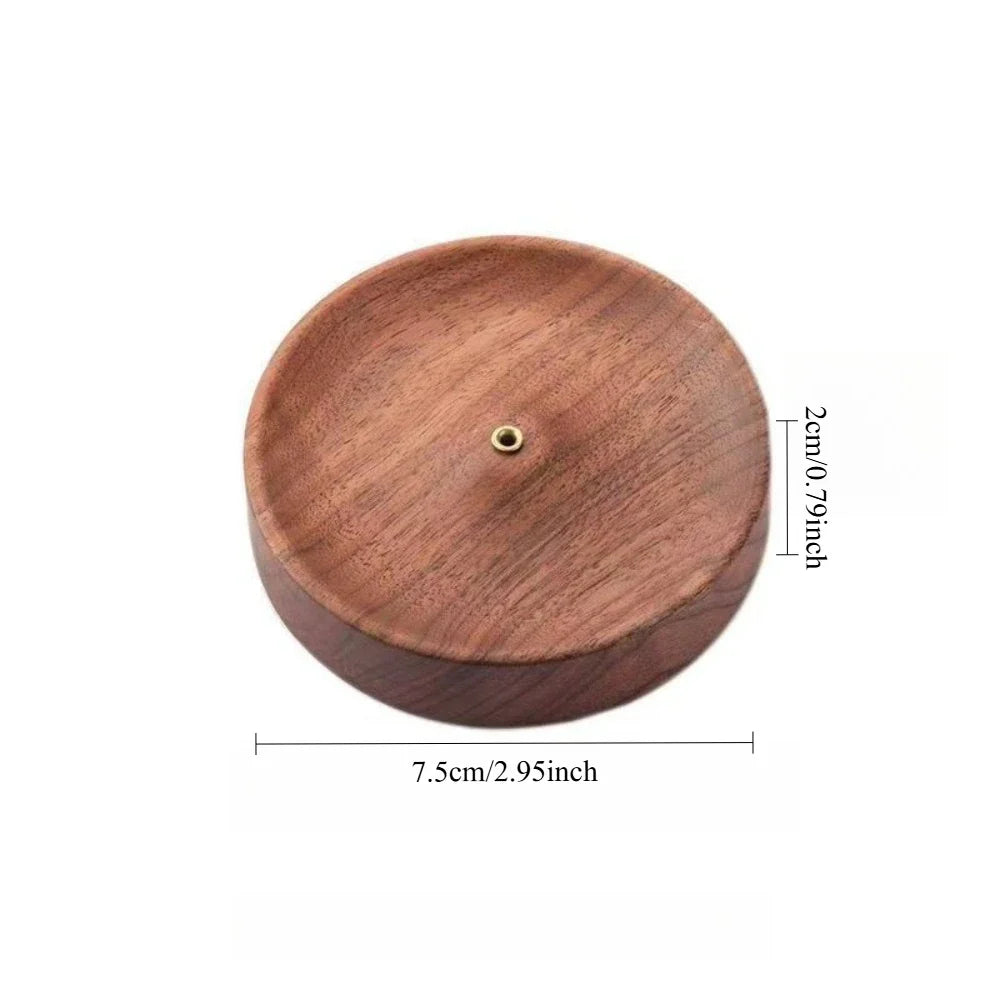 Solid Walnut Incense Burner | Handmade Wood Backflow Tea Ceremony Holder