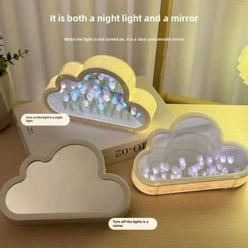Tulip Cloud Handmade Night Light – Romantic Desktop Atmosphere Lamp