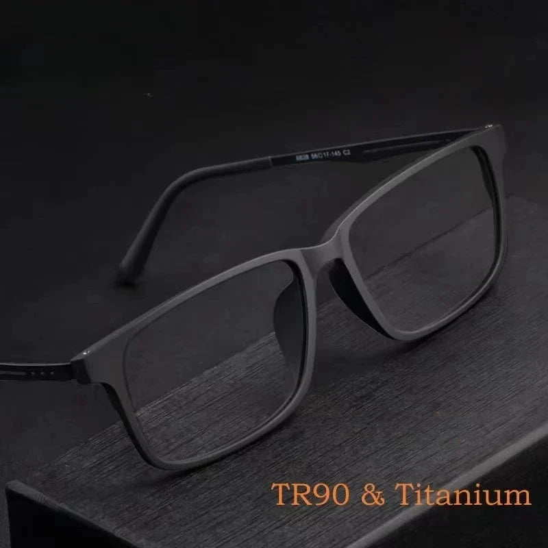Super Light Rubber Titanium Glasses – Square Prescription Frame Unisex