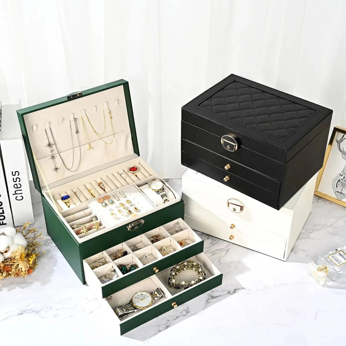 Multi-Layer Drawer Jewelry Box – Earring Organizer