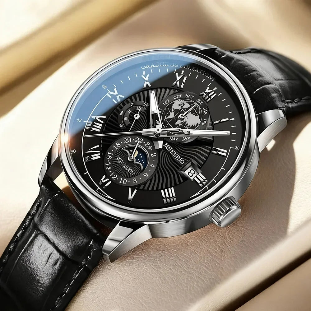 2026 Luxury Men's Sport Watch | Waterproof Luminous Leather Quartz Wristwatch