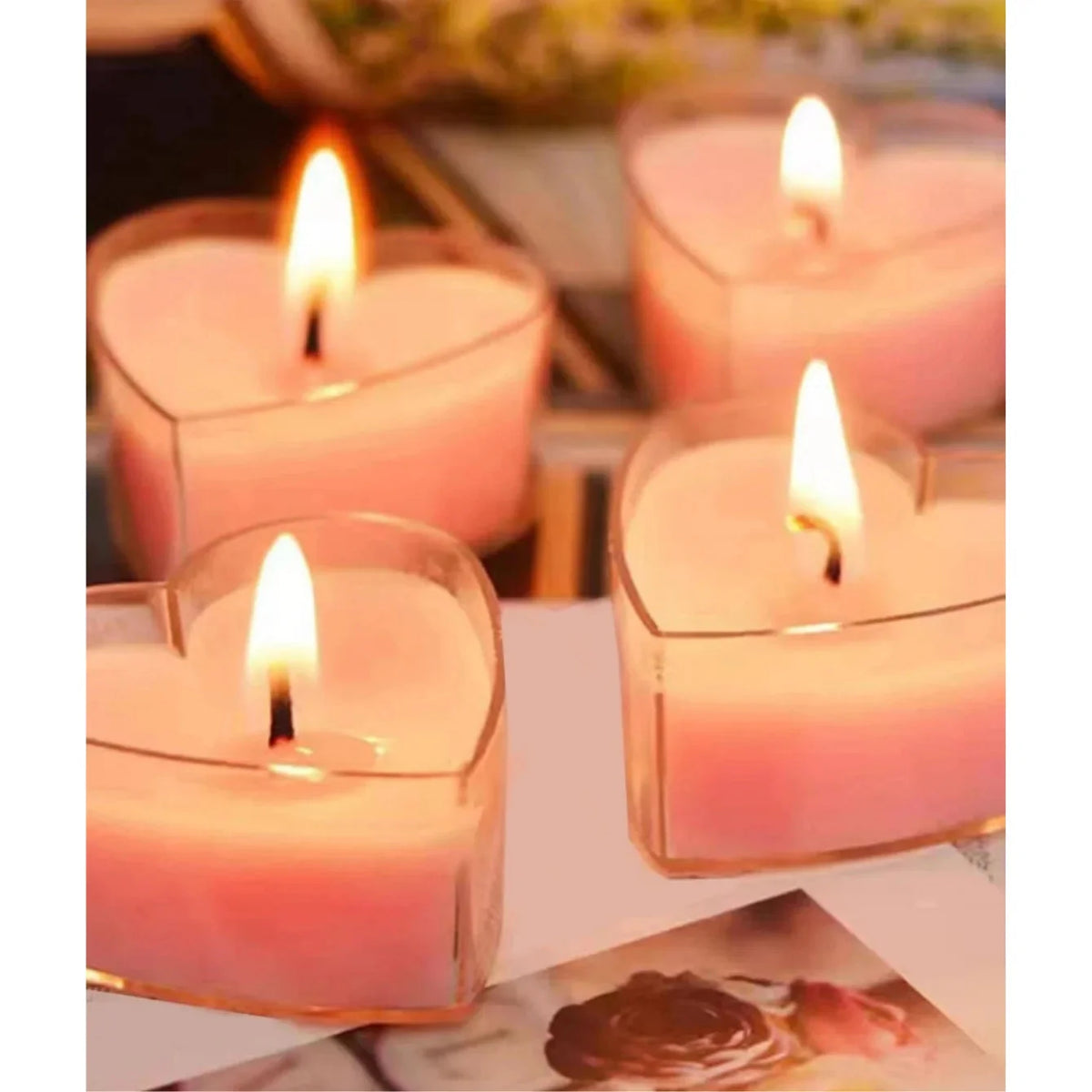 9pcs Heart-Shaped Scented Tea Candles – Romantic Décor for Valentine's Day, Weddings, and Anniversaries