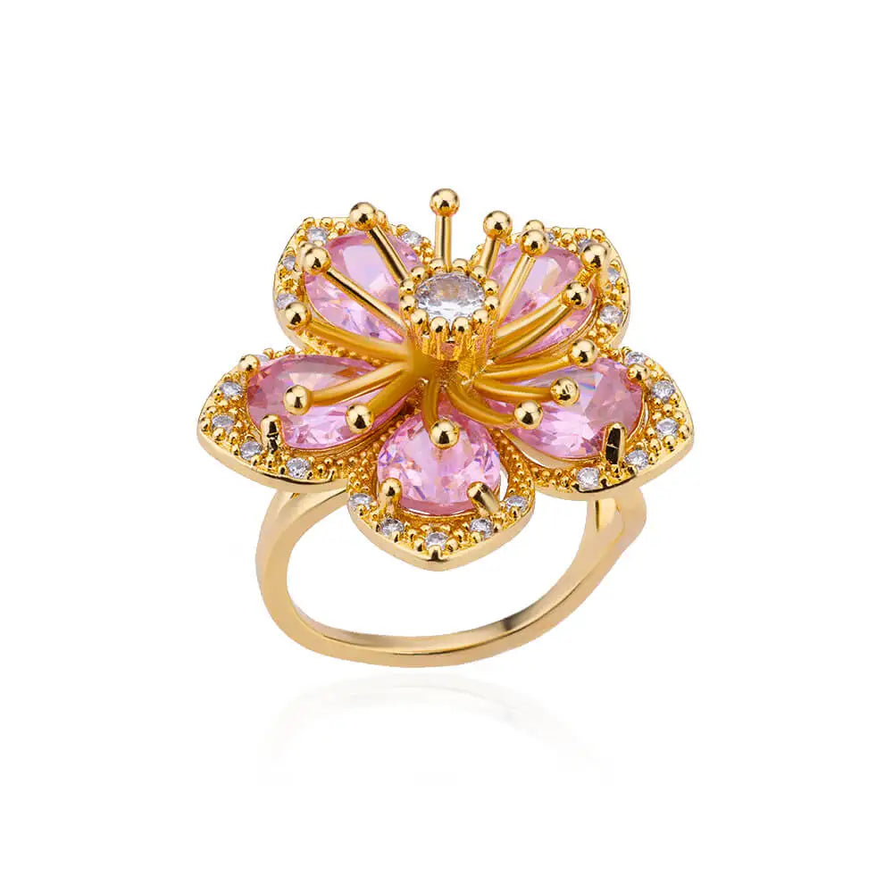 Delicate Zircon Flower Rings for Women Stainless Steel Ring 2024 New Trend Elegant Luxury Aesthetic Jewelry anillos