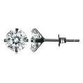 Bamoer CZ Stud Earrings 925 Sterling Silver Platinum Plated Round Cubic Zirconia Hypoallergenic Barbell Earrings 4-7mm