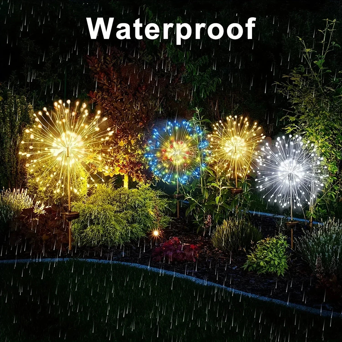 LED Solar Fireworks Lights – Outdoor Waterproof Garden Lights with Remote
