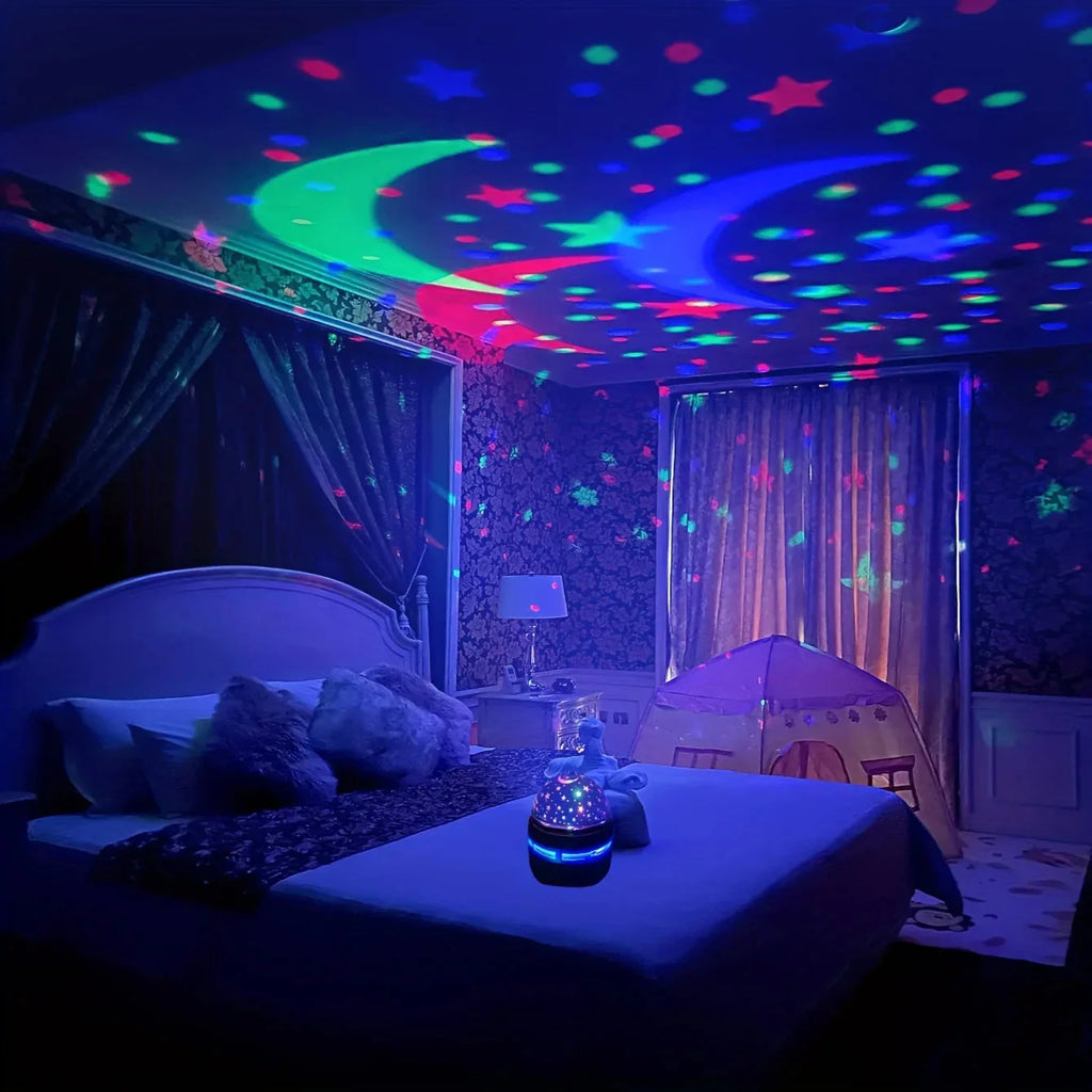 LED Starry Sky Projector Lamp – USB Rotating Night Light