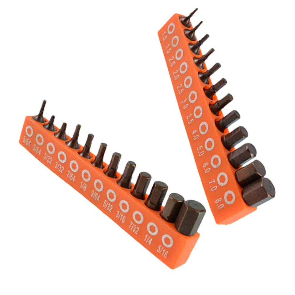 12/24pc Hex Screwdriver Bit Set | Alloy Steel Magnetic 25mm 1/4in Hex Shank Bit Set for DIY and Worksites