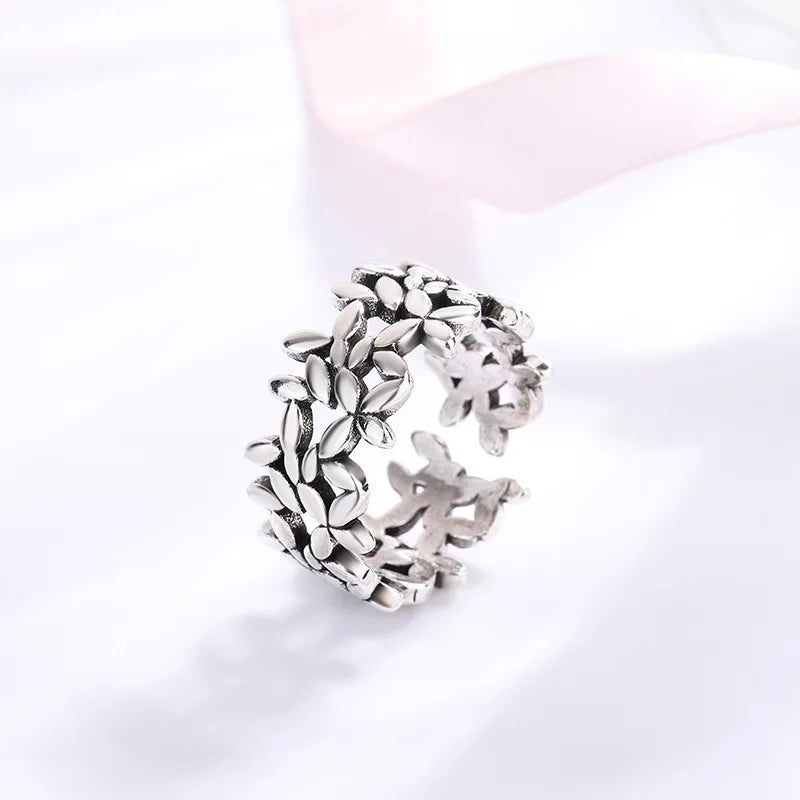 925 Sterling Silver Ring Small Leaf Plant Rings For Women Engagement Wedding Luxury Jewelry Cheap Things With