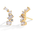 MINTYBOX Moissanite Stud Earrings for Women S925 Sterling Silver Lab Diamond Baguette shape Irregular Earring Engagement Jewelry