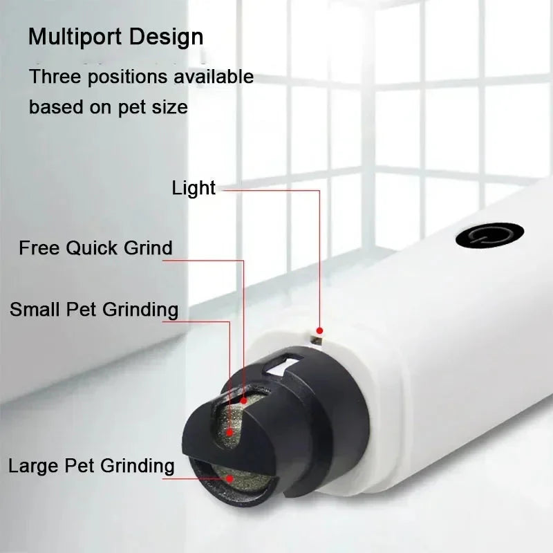 Electric Pet Nail Grinder – USB LED Dog & Cat Clipper