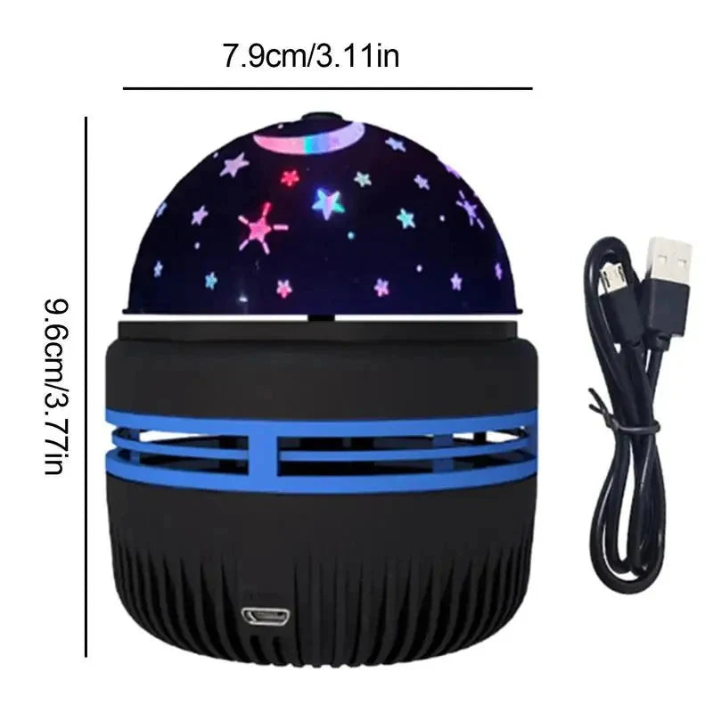LED Starry Sky Projector Lamp – USB Rotating Night Light