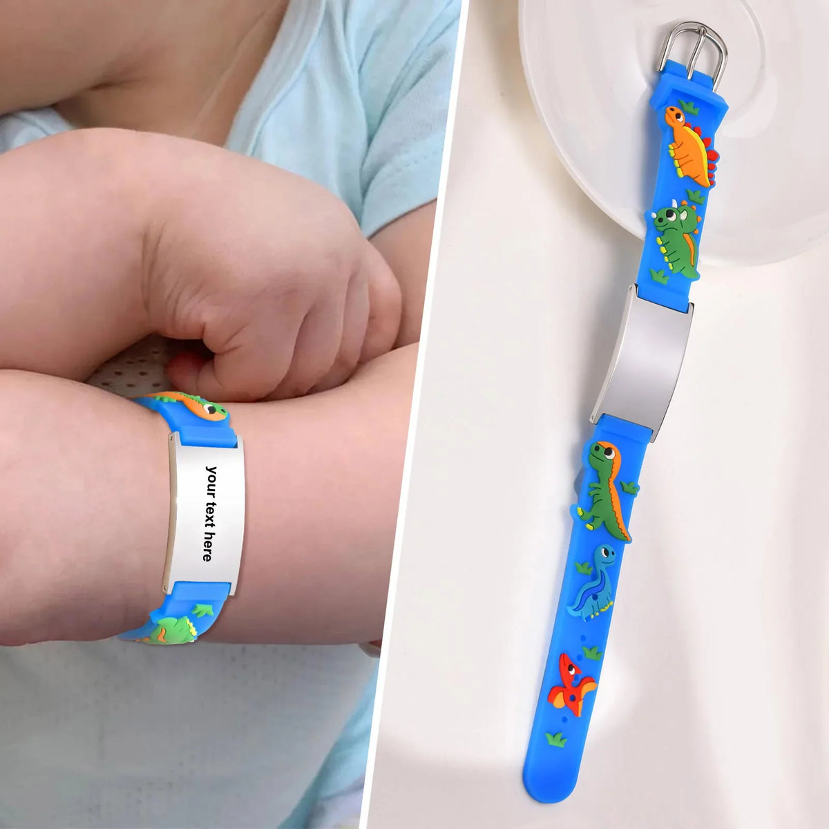 Customzied Personalized ID Bracelet for Little Girls Boys, Silicone Bracelet Adjustable, Engrave Quotes Inspirational Gift