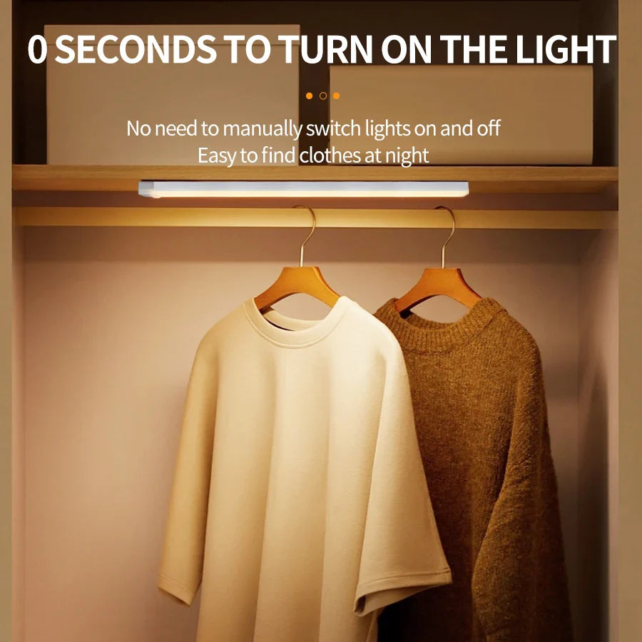 Rechargeable Motion Sensor LED Cabinet Light | Wireless Night Light for Kitchen, Staircase, Closet