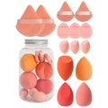 14Pcs Makeup Sponge Set with Storage Jar | Velvet Beauty Blenders and Foundation Puffs