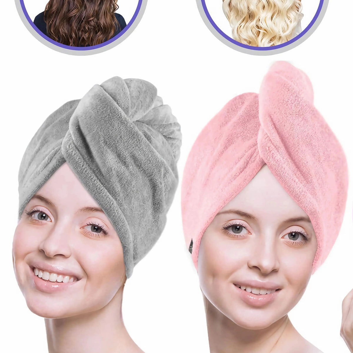 Microfiber Hair Drying Towel Cap – Quick-Dry Super Absorbent Wrap