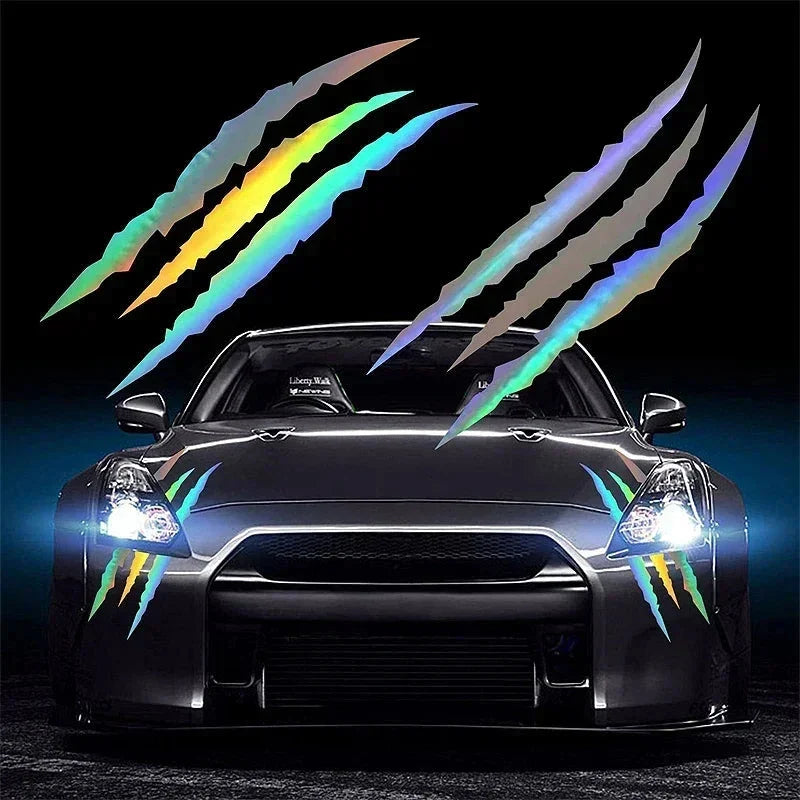 Monster Claw Car Sticker – Reflective Ghost Paw Scratch Vinyl Decal for Hood & Headlights | DIY Auto Exterior Decoration