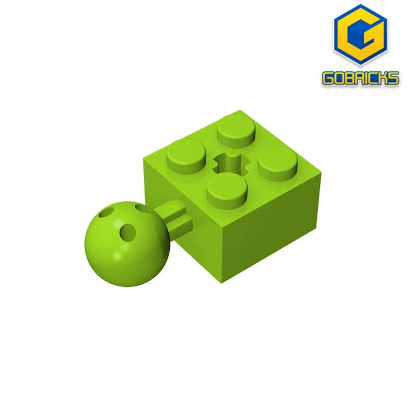 Gobricks GDS-976 Technical Brick Modified 2 x 2 with Ball Joint and Axle Hole | Compatible with Lego 57909
