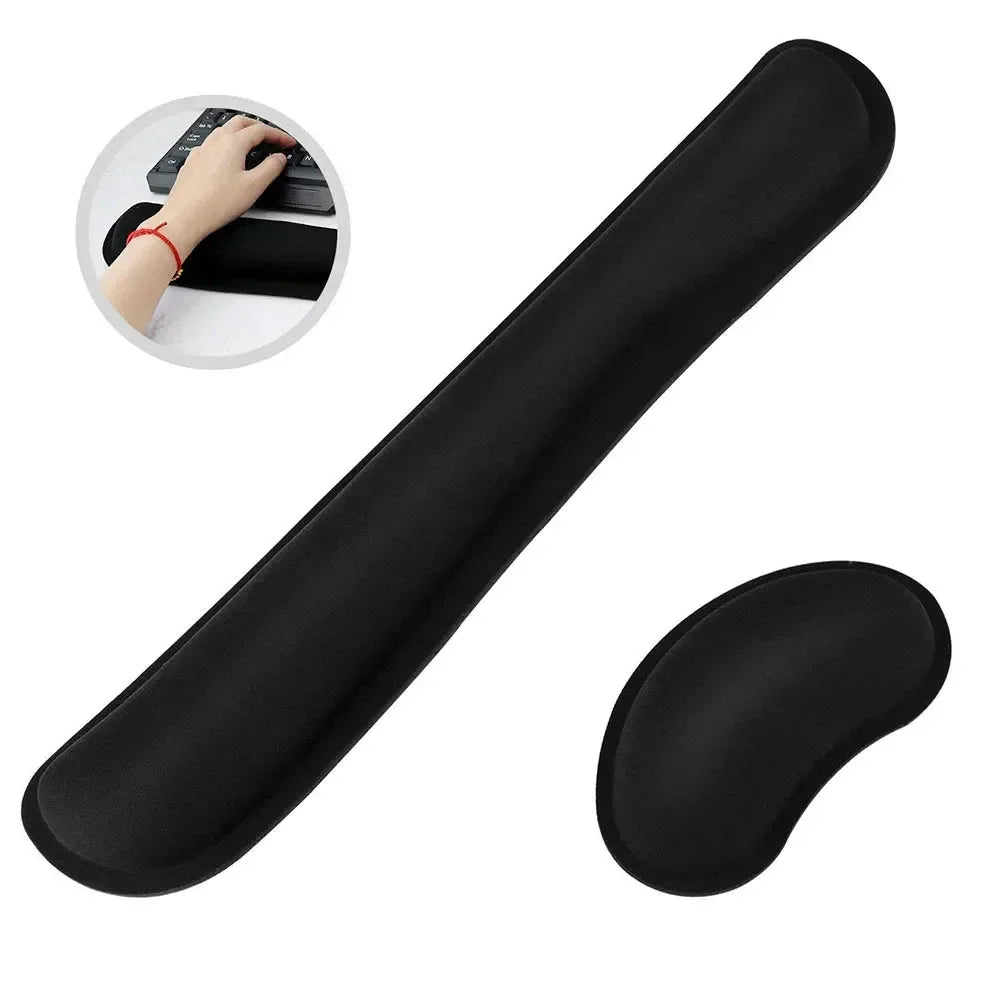 Memory Foam Wrist Rest Kit - Ergonomic Support for Keyboard & Mouse