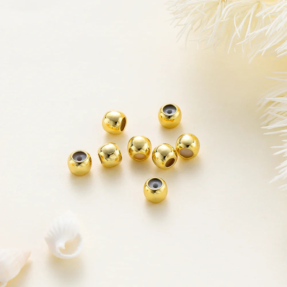 10pcs/lot 14K 18K Real Gold Plated Adjustable Bead With Resine Stopper Spacer Beads Charm Possitioning Beads For Jewelry Finding