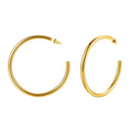 Waterproof Chunky Circle Hoop Earrings For Women, Gold Plated Stainless Steel Loop Earring 25/42/50/63mm