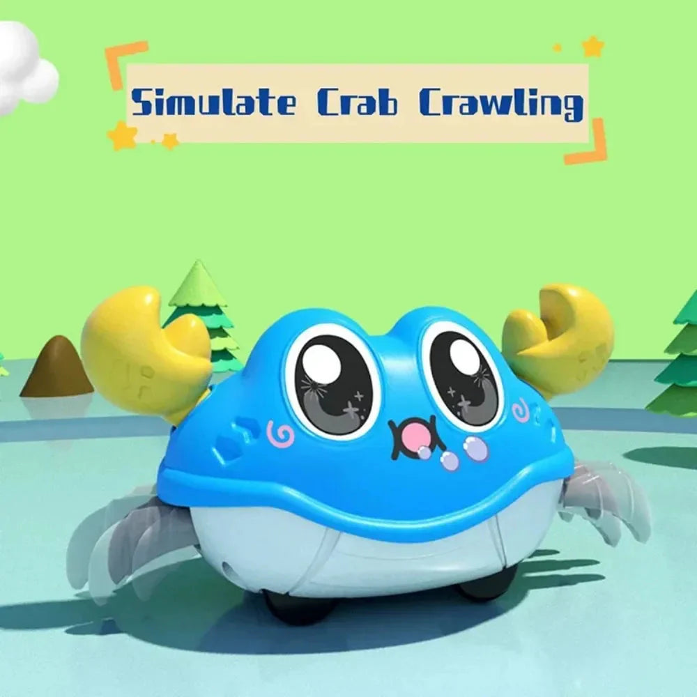 Interactive Crawling Crab Toy - Double Return Force & Bubble Simulation | Fun Baby Sensory Toy for Toddlers