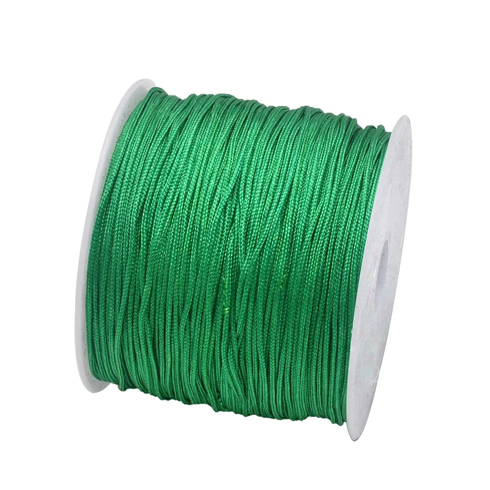 50 Yards 0.8mm Braided Nylon Cord – Durable Satin String for Jewelry Making, Beading, Macrame, Chinese Knot & DIY Crafts