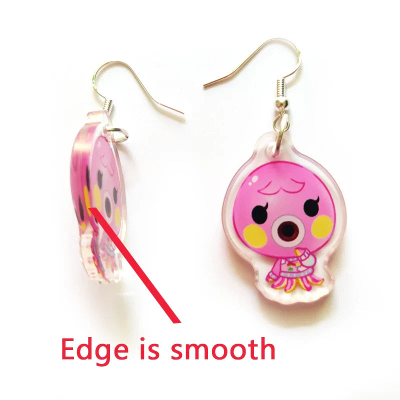 1Pair Custom Earrings Clear Acrylic Accessorie Cartoon Design Customized Anime Charms Personalized Pendientes Earrings For Women