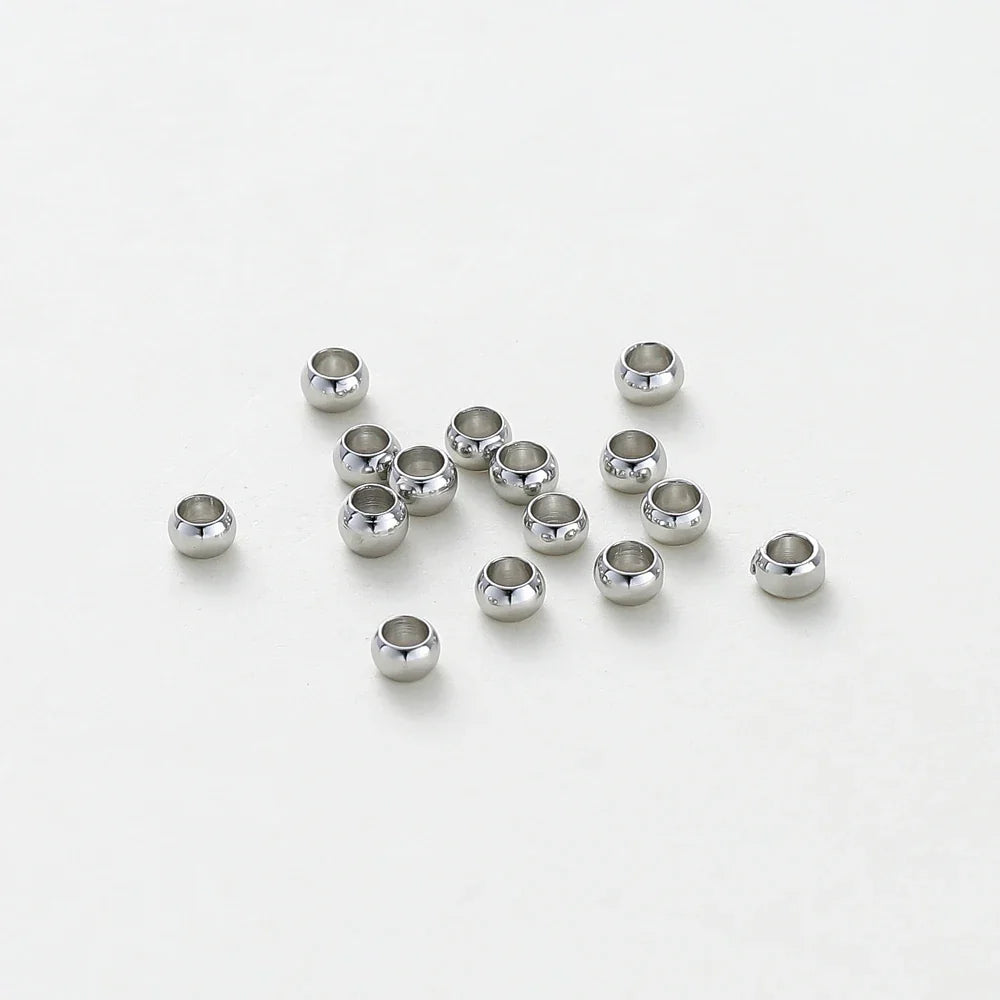 100pcs/lot 1.5/2/2.5mm 14K/18K Gold Color Plated Brass Positioning Beads for DIY Bracelet Necklace Jewelry Making Accessories