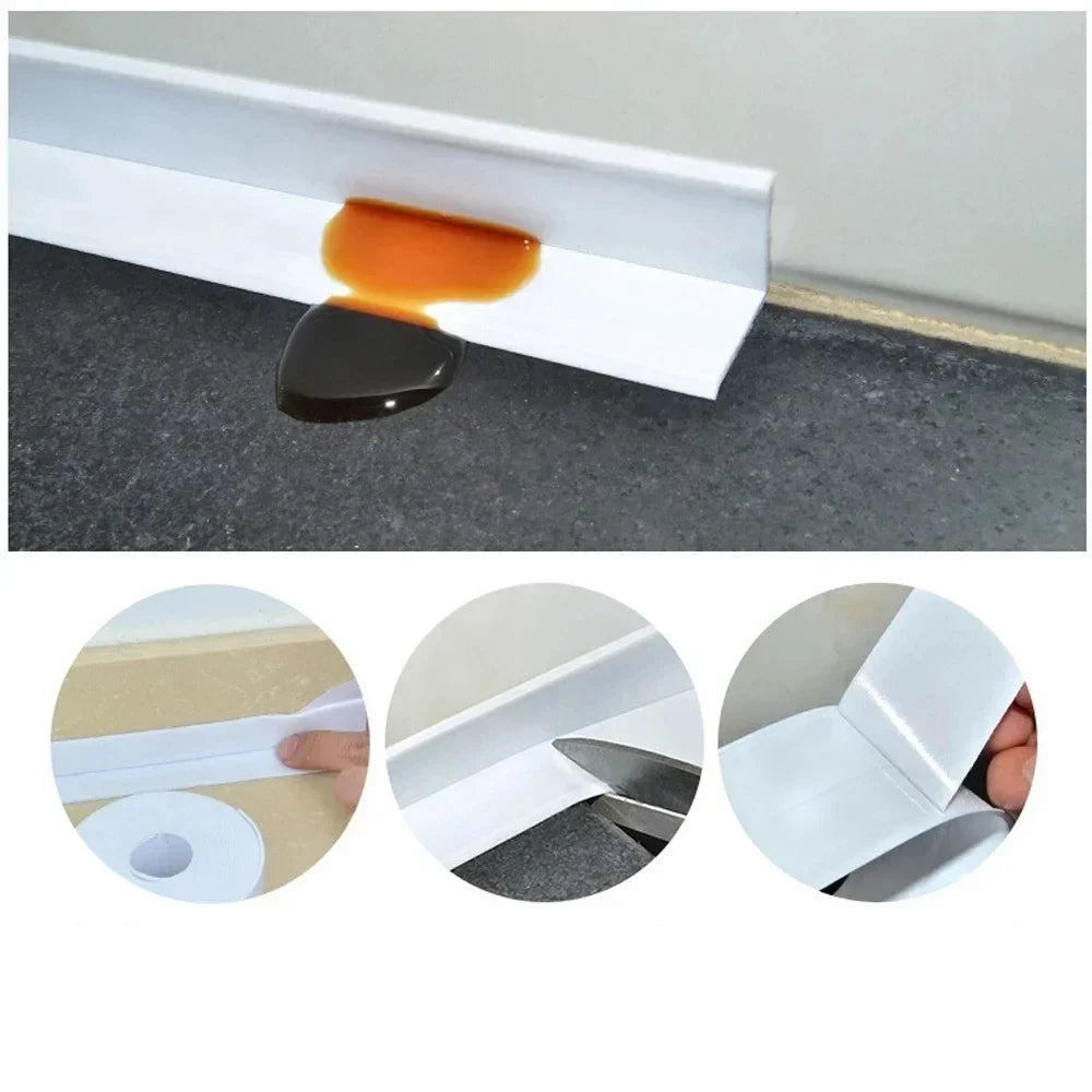 1pc Bathroom Waterproof Wall Stickers Sealing Tapes | PVC Adhesive Sealing Strips for Sink Edge