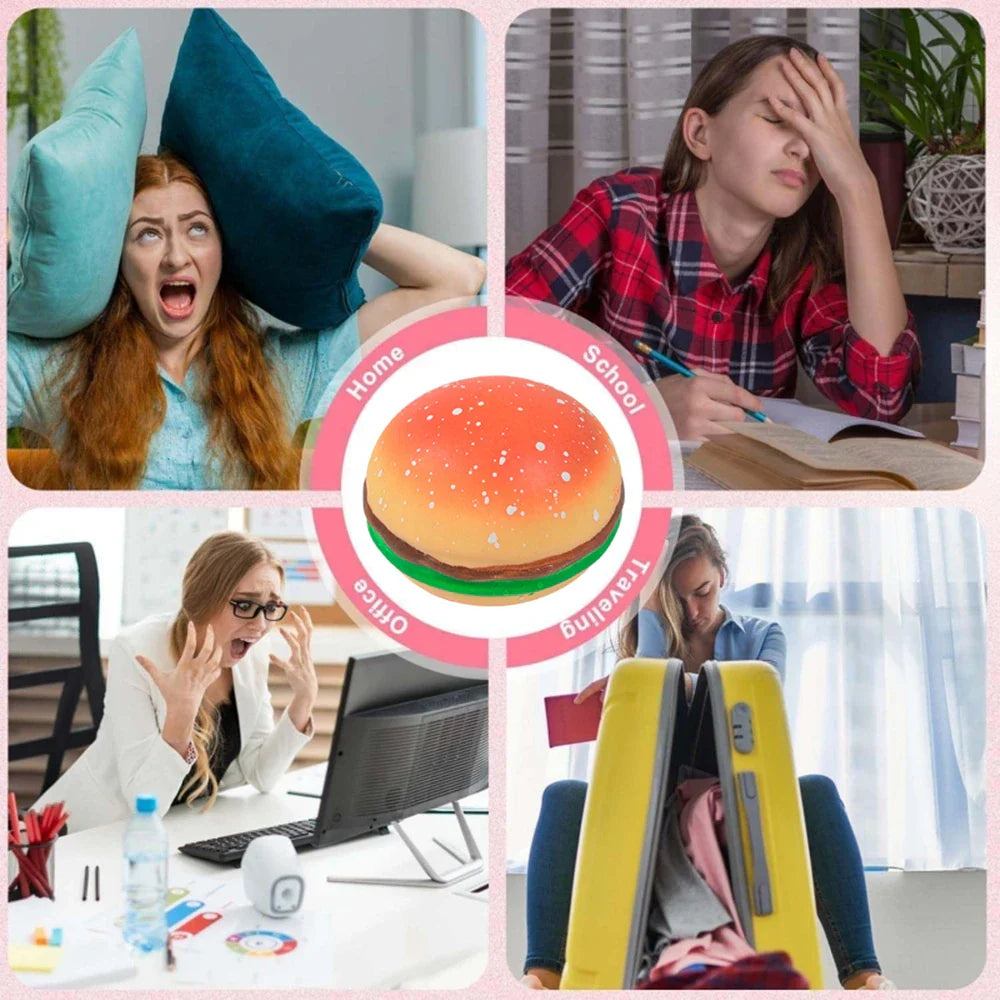 Squishy Stress Relief Toy Hamburger Pinching Cookies | Decompression Venting Toy for Anxiety