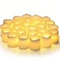 24PCS LED Candle Tea Lights Battery Operated Red Shells Romantic Decoration Flameless  Wedding Party Use