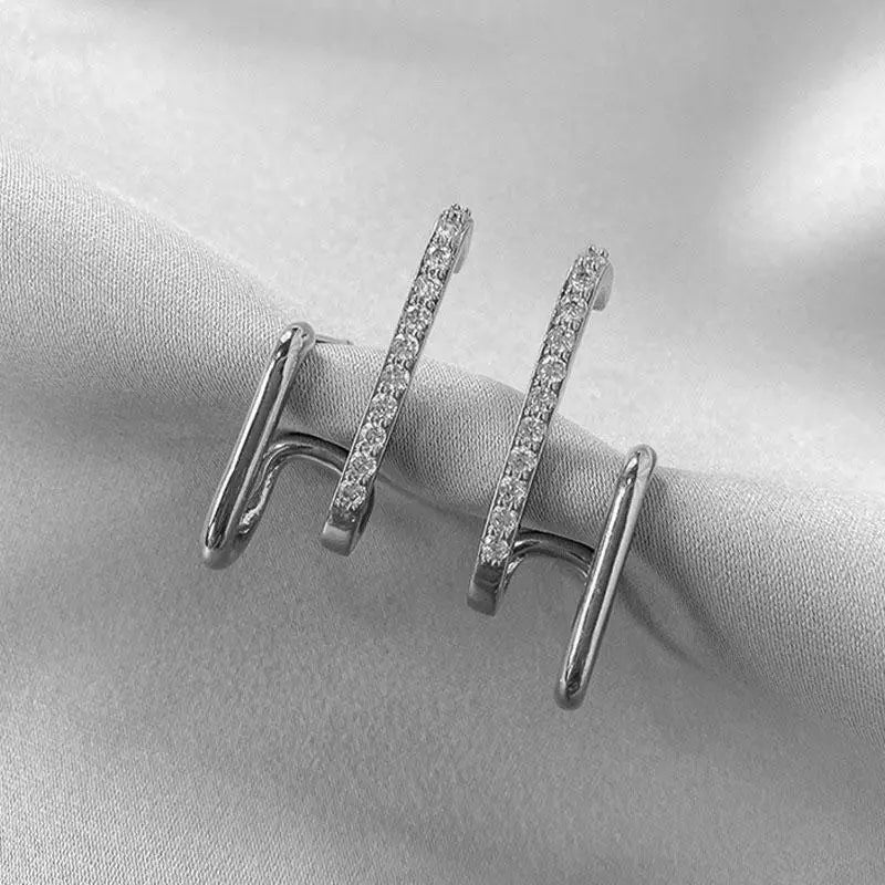 Korean Fashion Seven Star Zircon Earrings | Luxury Crystal Stars Stud Earrings