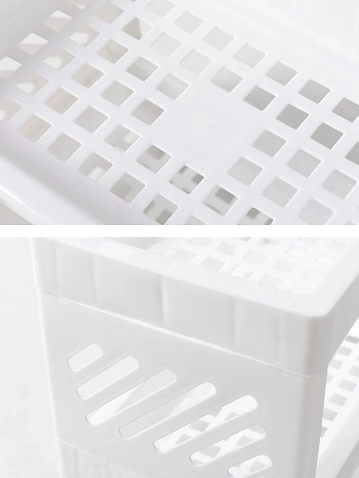PP Desktop Double Layer Storage Rack – White Organizer for Desk