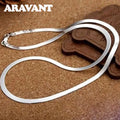 Aravant 925 Silver 4MM Snake Bone Necklace Chain For Women Men Fashion Jewelry