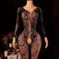 Hot One-Piece Open-Front Bra Crotchless Lingiere Women Sensual Night Wear Transparent Garter Belt Underwear Ultra-Thin Bodysuit