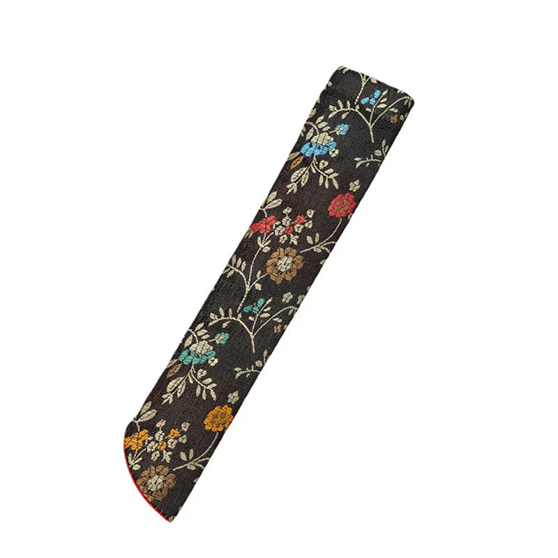 Embroidered Folding Fan Cover Pouch | Silk Fan Protector