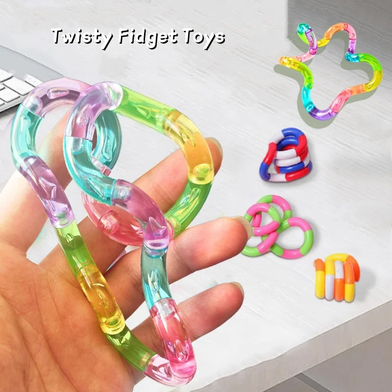Deformable Rope Fidget Toy | Rainbow Stress Relief Sensory Toy