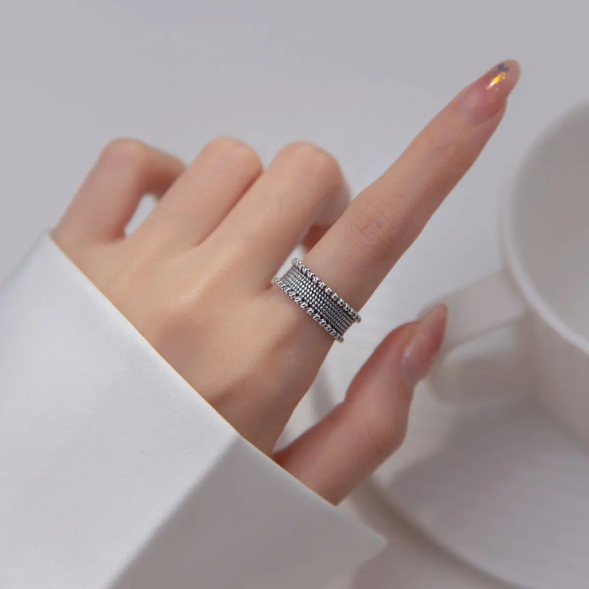 925 Sterling Silver Personality Bead Rings For Women Engagement Wedding Luxury Jewelry