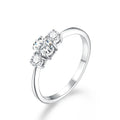 MINTYBOX D Color Oval Cut Three Stone Moissanite Rings Solid 925 Sliver 18K Plated Jewelry for Women Engagement Ring Wedding