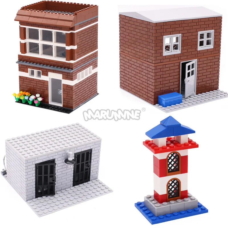 Marumine Window and Door Building Blocks | Compatible City House Parts Set