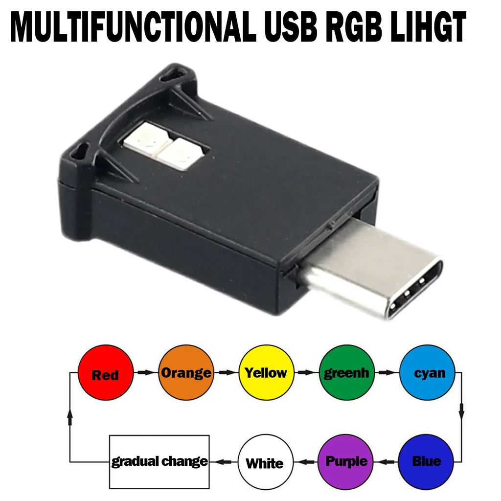 USB-C Car Interior LED Atmosphere Light | Flexible Neon Strip Lamp