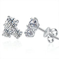 NeeTim All D VVS1 Moissanite Stud Earrings for Woman Wedding Jewely 925 Sterling Sliver with white Gold Plated Studs Earring