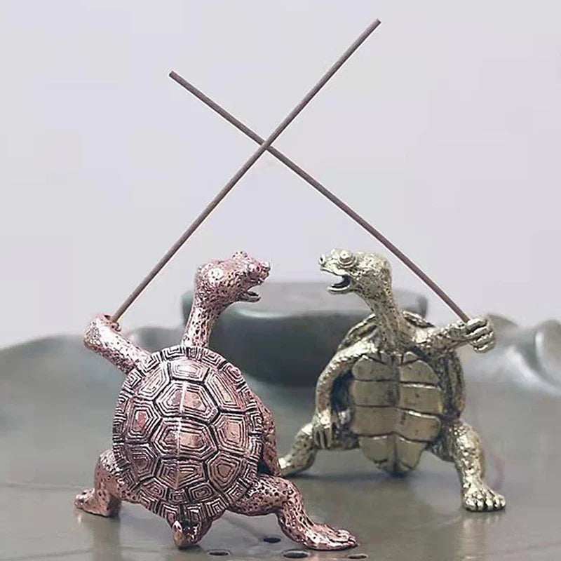 Mini Metal Turtle Incense Holder | Cute Animal Sandalwood Stick Burner for Home Decor