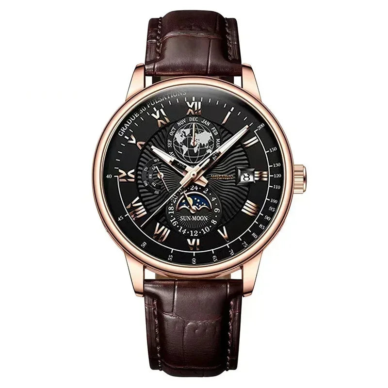 2026 Luxury Men's Sport Watch | Waterproof Luminous Leather Quartz Wristwatch