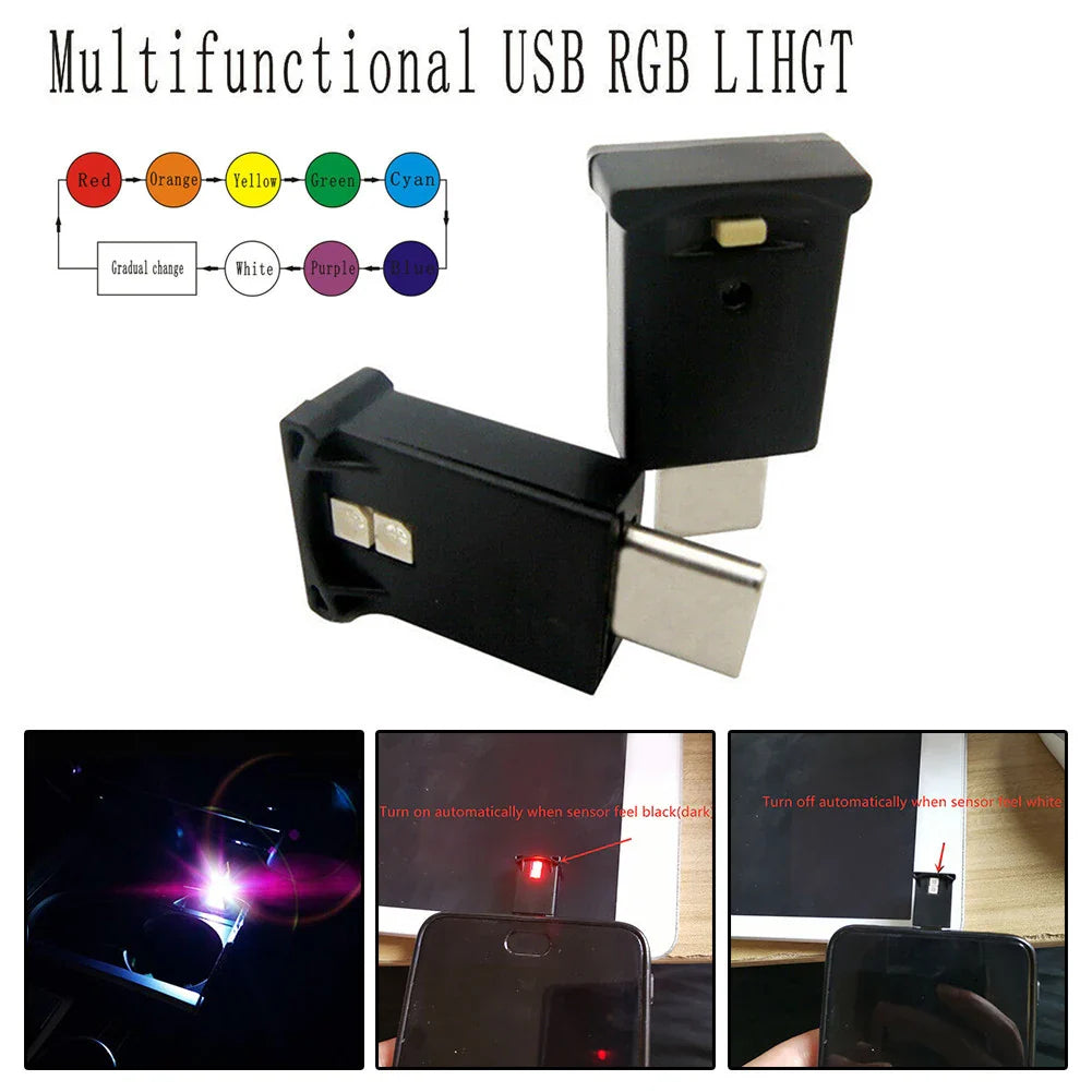 USB-C Car Interior LED Atmosphere Light | Flexible Neon Strip Lamp