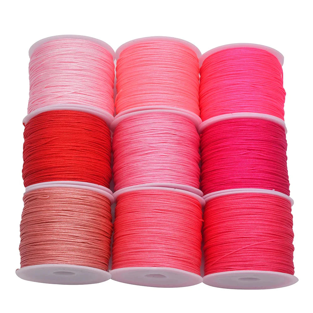 50 Yards 0.8mm Braided Nylon Cord – Durable Satin String for Jewelry Making, Beading, Macrame, Chinese Knot & DIY Crafts