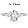 NeeTim 1ct 2ct Oval Cut Moissanite Ring for Women 925 Sterling Silver with Gold Plated Lab Diamond Rings Bands Fine Jewelry Gift