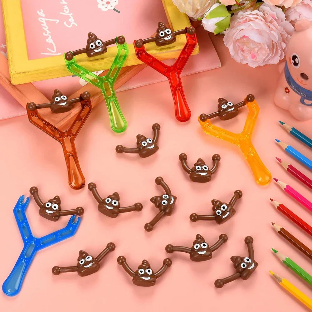 5Pcs Funny Poop Sticky Squishy Rubber Flying Finger Novelty Stress Relief Toys | Ejection Stretchy Stress Relief Party Favors